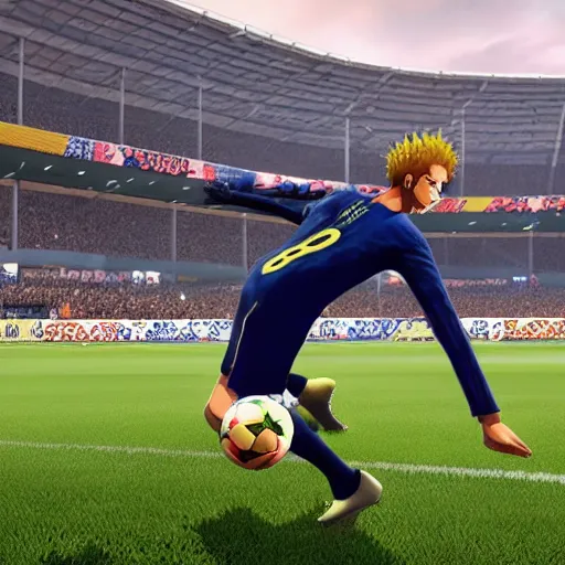 Prompt: a screenshot of emperor kaidou of the beasts onepiece in fifa 2 2, ea games, rtx, nvidia geforce, best graphics