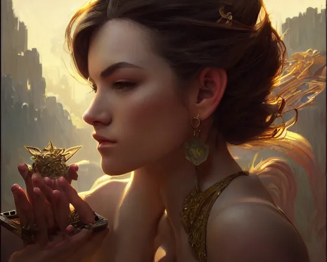 Image similar to photography of maginel wright enright barney, deep focus, d & d, fantasy, intricate, elegant, highly detailed, digital painting, artstation, concept art, matte, sharp focus, illustration, hearthstone, art by artgerm and greg rutkowski and alphonse mucha