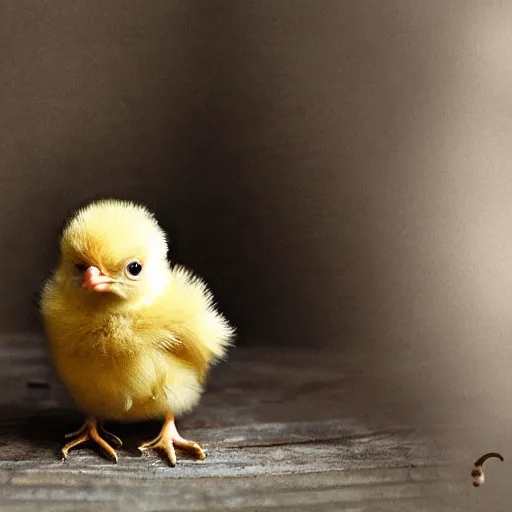 Image similar to a baby chick, steampunk