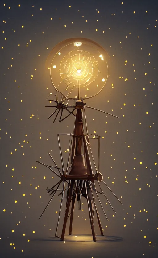 Image similar to tiny wooden windmill, floating, rbc, radiolaria, protophyta, micro - organisms, center frame, symmetric, rim light, marine microbiology, bioluminescence, electric, soft, concept art, intricate details, highly detailed, colorful, photorealistic, disney pixar, octane render, iridescent, anime, 8 k