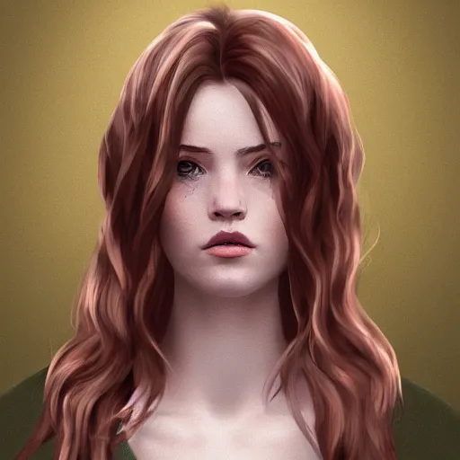 Image similar to british woman long hair, digital art, artstation