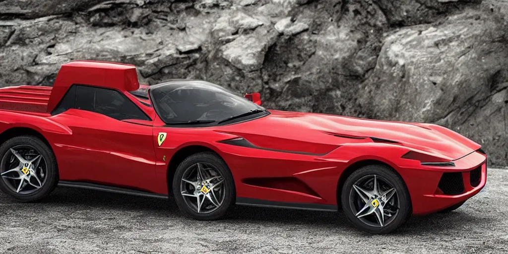 Image similar to “2020 Ferrari Pickup Truck, HD, ultra Realistic”