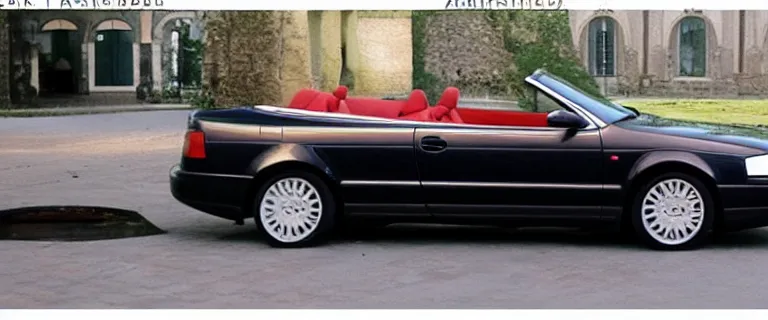 Image similar to Casablanca White Audi A4 B6 Avant Convertible (2002), red leather interior, created by Barclay Shaw