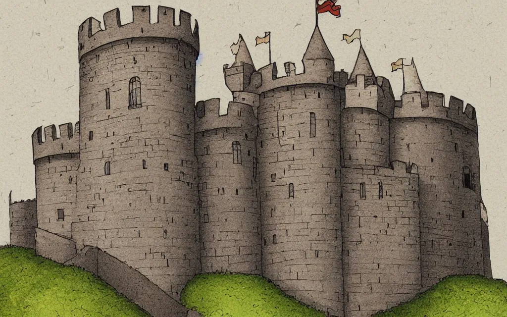 Image similar to a boring old castle illustration