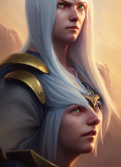 Image similar to a fantasy style portrait painting of shy white female paladin with blonde hair and blue eyes shy scarred left eye, holy oil painting unreal 5 daz. rpg portrait extremely detailed artgerm greg rutkowski _ greg