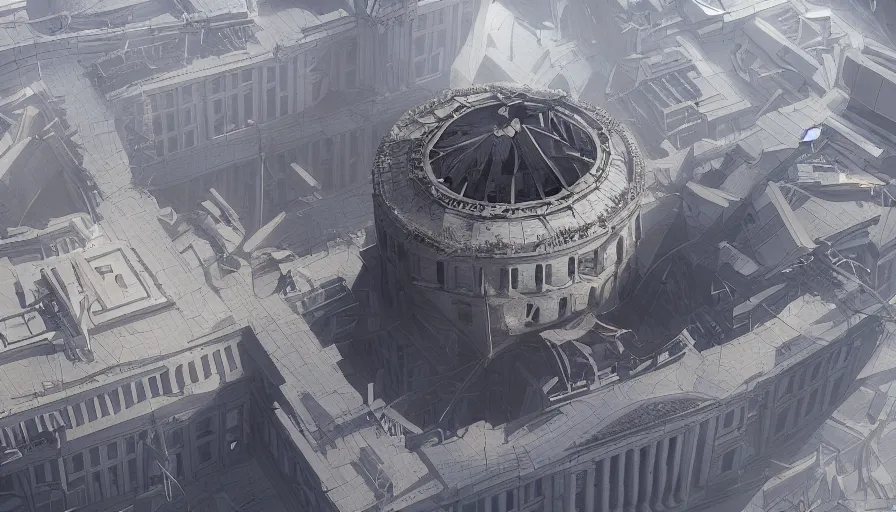 Prompt: reichstag building hit by a tsunami, hyperdetailed, artstation, cgsociety, 8 k
