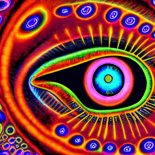 Prompt: a psychedelic eyeball witnessing the birth of time