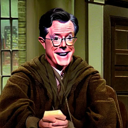 Image similar to stephen colbert as part of the fellowship of the ring