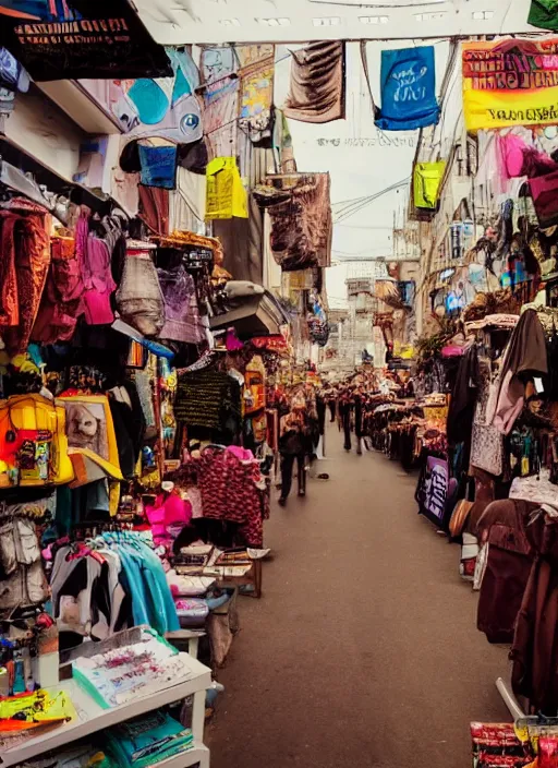 Image similar to busy scifi jewish market before shabbat. cinematic. epic framing. colorful products. lovely scene.