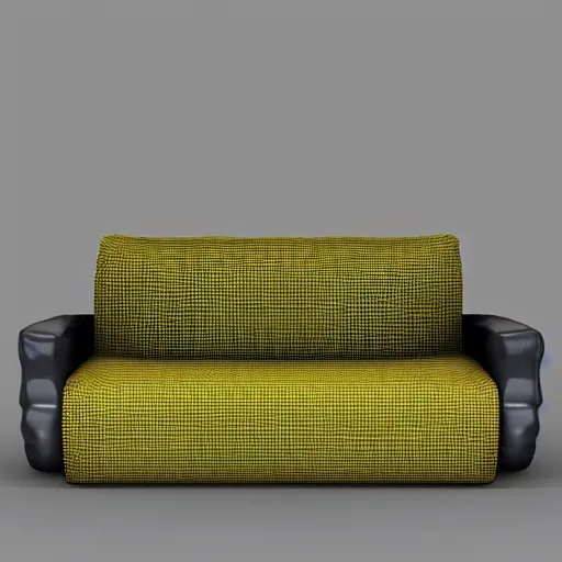 Image similar to couch, ultra low - poly 3 d model, rendered in octane, ambient occlusion