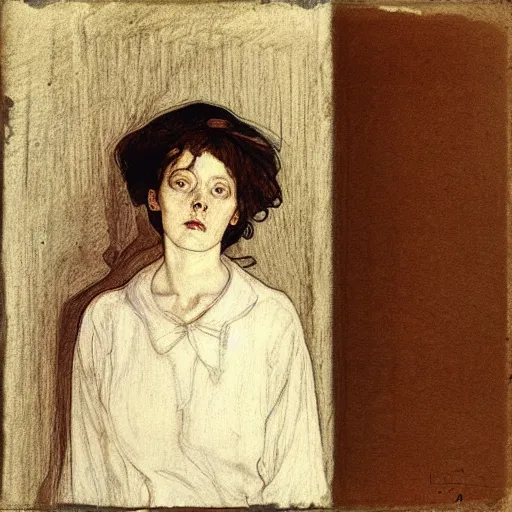 Image similar to a girl in a room, old polaroid by goya, by schiele, by el greco, elegant drawing, digital painting, jugendstil, strong lights, flat colors, pastel colors,