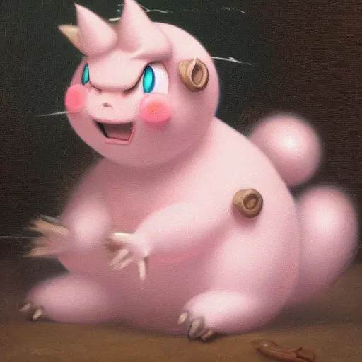 Prompt: 19th century portrait of Jigglypuff