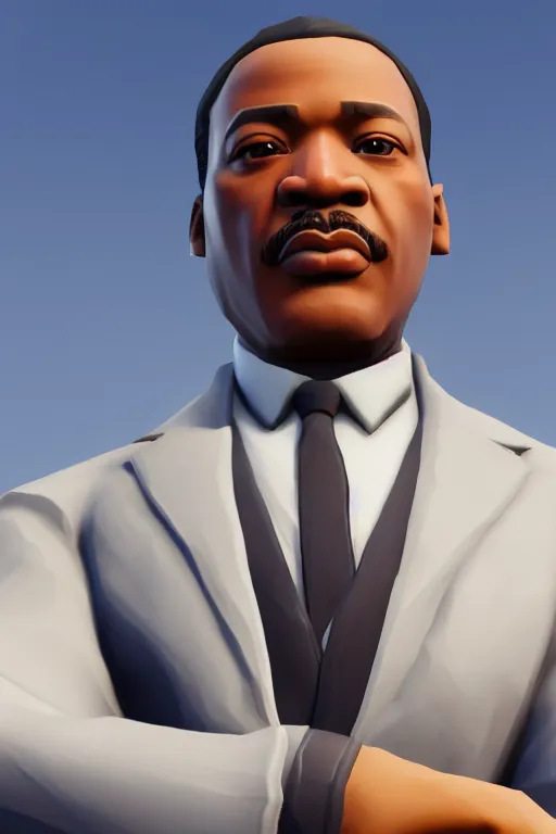 Image similar to martin luther king, fortnite character, unreal engine. 4 k, highly detailed