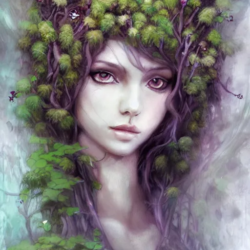 Prompt: a dryad, WLOP