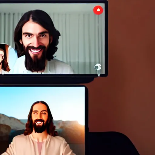 Image similar to video call with Jesus christ