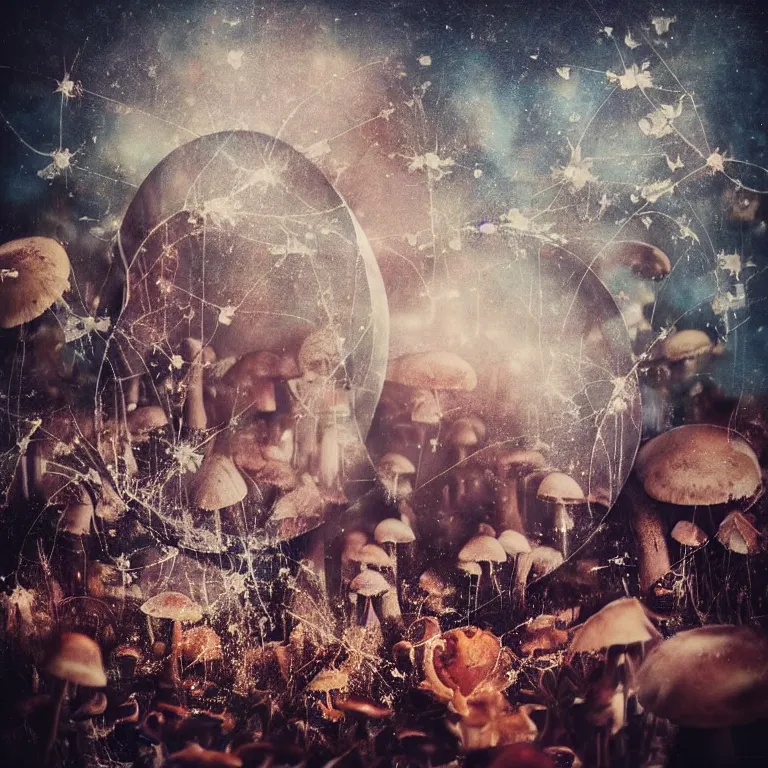 Image similar to double exposure of dally life, symbols of live, explosion, love is the most relevant theme, love is infinity, love is begin of all, 8 k resolution, artistic mode, artistic, trending on instagram, long exposure, love art, serious, fantasy and dreams vibes, mushrooms style and macro style