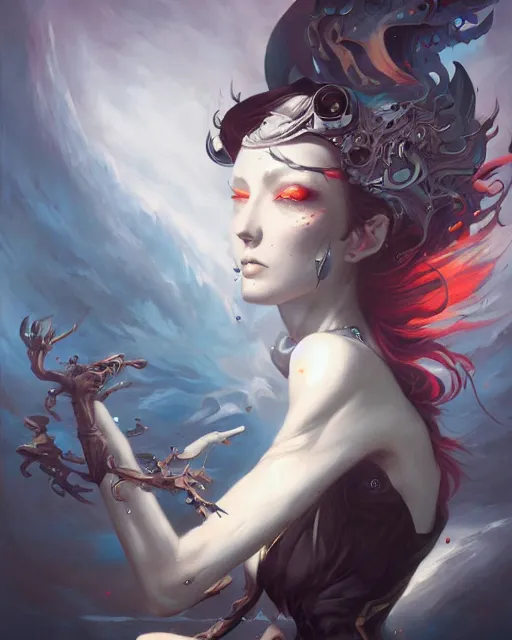 Prompt: the embodiment of darkness by Valentina Remenar, maximalism, peter mohrbacher and artgerm