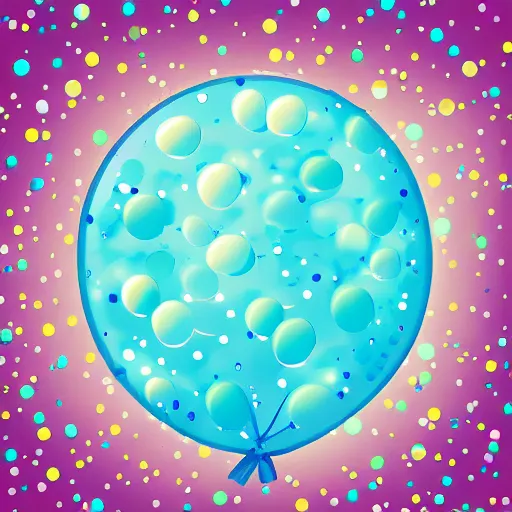 Image similar to bubbly balloons, thick bold digital illustration. simple.