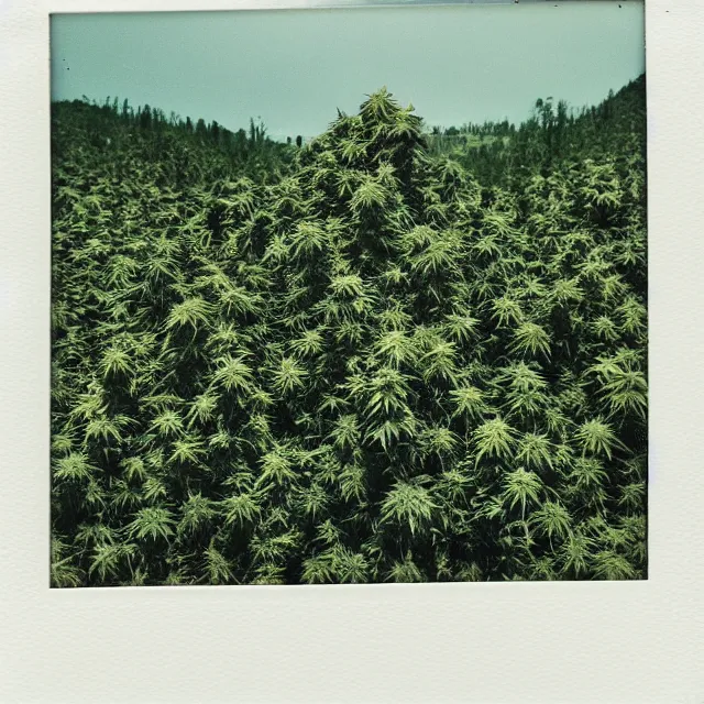 Image similar to hills of cannabis, polaroid