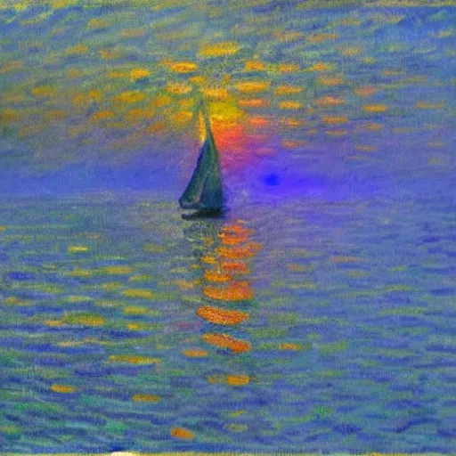 Prompt: sailboat at sunset painting by Monet