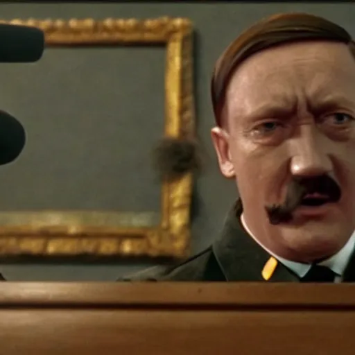 Image similar to Film still of Hitler Speech, in SpongeBob the movie