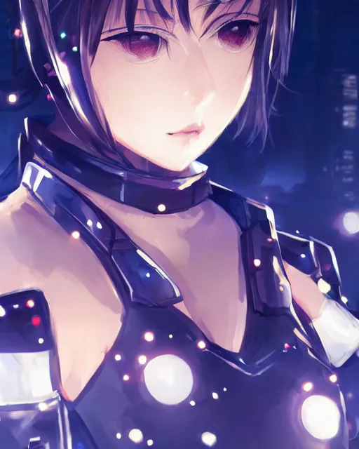 Image similar to portrait of anime girl in mechanic armor in night tokyo by makoto sinkai, perfect face, fine details