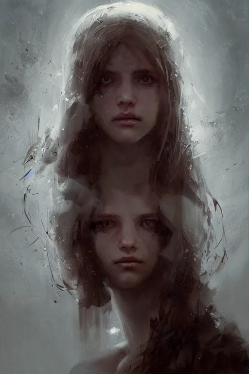 Image similar to beautiful girl turning into a ghost, intricate, art by greg rutkowski, high detailed, 4 k,