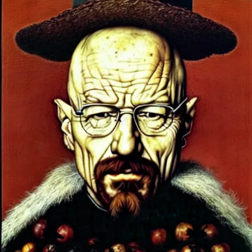 Image similar to giuseppe arcimboldo, walter white