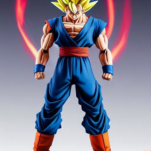 Image similar to a dragon ball goku miniatures Photorealistic HD 8k highlights and shadow detailed High Resolution