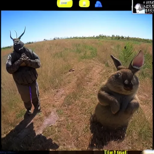 Prompt: Big Chungus trail cam