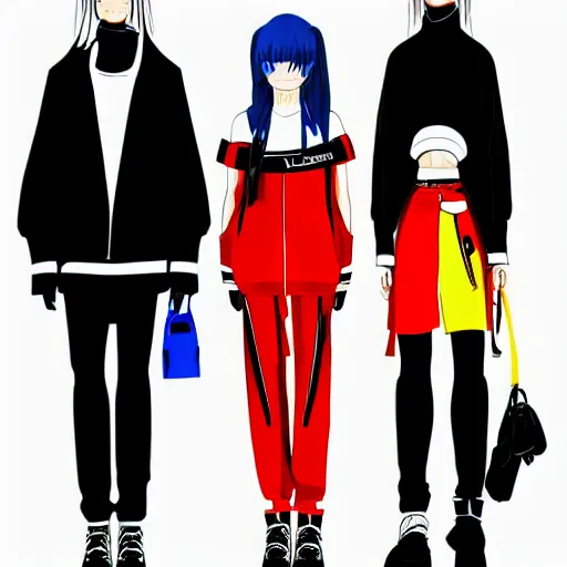 Image similar to balenciaga vetements fashion influencer character minimalistic illustration. style akira anime. popular on pixiv