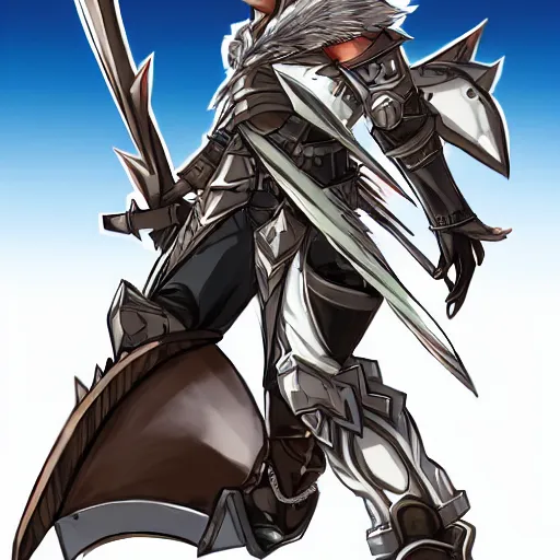 Image similar to monster hunter, armor, crossbow, full body, man, anime style