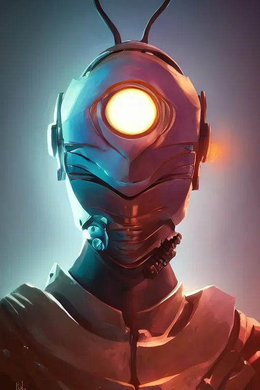 Image similar to epic mask helmet robot ninja portrait stylized as fornite style game design fanart by concept artist gervasio canda, behance hd by jesper ejsing, by rhads, makoto shinkai and lois van baarle, ilya kuvshinov, rossdraws global illumination radiating a glowing aura global illumination ray tracing hdr render in unreal engine 5