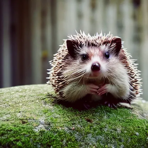 Image similar to a hedgehob sitting on top of a white horse