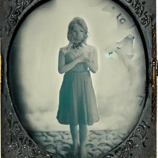 Image similar to underwater tintype photo pretty girl and a shark