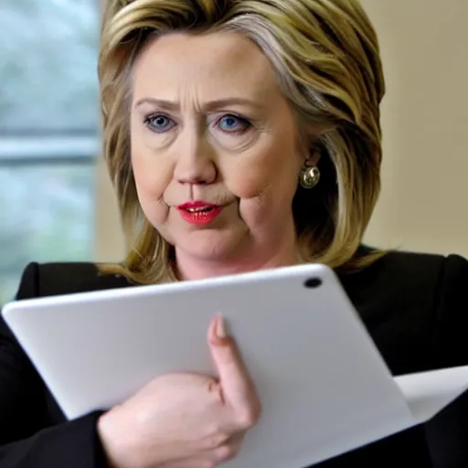 Prompt: Hilary Clinton sending an email