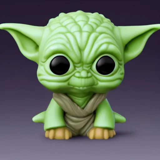 Prompt: cute isometric baby yoda funko pop