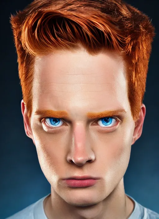 Prompt: 3 0 0 0 ( philip j. fry ) portrait photography feroflex photorealistic studio lighting ektachrome detailed intricate face details, ultradetails, beautiful face