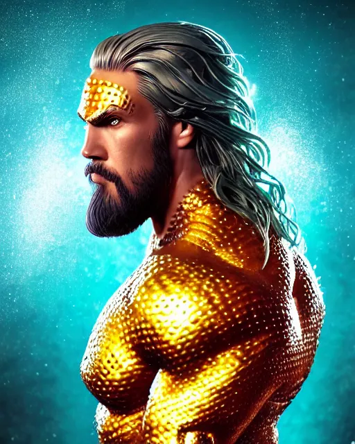 Prompt: an epic comic book style full body portrait painting of Aquaman bubble head, elegant, character design by Mark Ryden and Pixar and Hayao Miyazaki, unreal 5, DAZ, hyperrealistic, octane render, cosplay, RPG portrait, dynamic lighting, intricate detail, summer vibrancy, cinematic