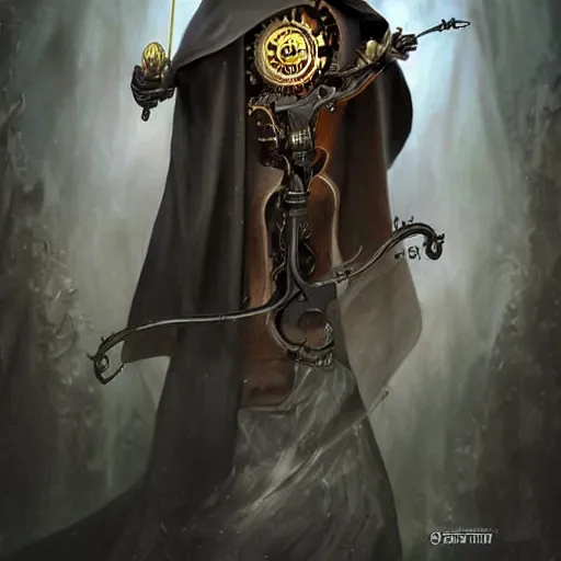 Image similar to amazing lifelike award winning clockwork grim reaper trending on art station artgerm greg rutowski alpgonse mucha cinematic