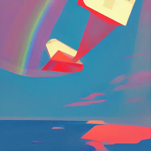 Prompt: 🌈 🛰 abstract by atey ghailan and edward hopper bautiful color 🌈 🛰