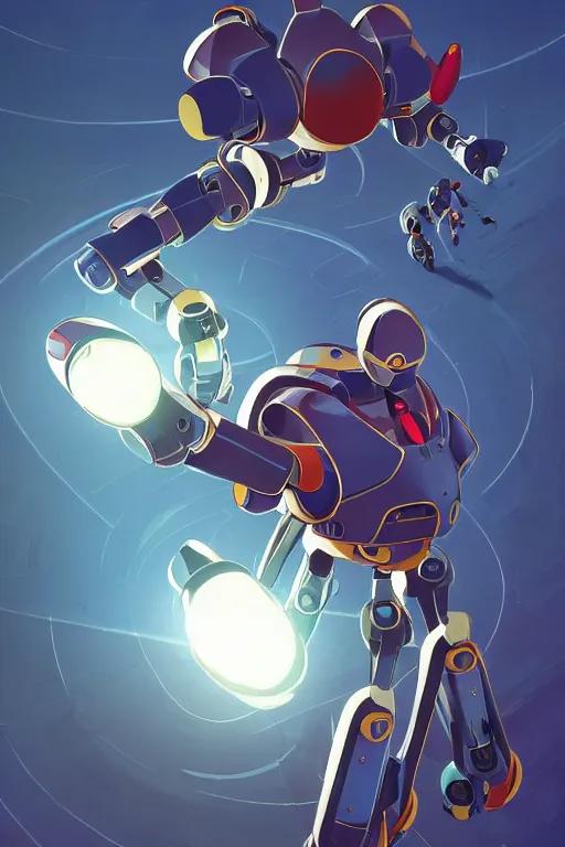 Image similar to metabots medabots medarotto medarot robot minimalist comics, behance hd by jesper ejsing, by rhads, makoto shinkai and lois van baarle, ilya kuvshinov, rossdraws global illumination ray tracing hdr radiating a glowing aura