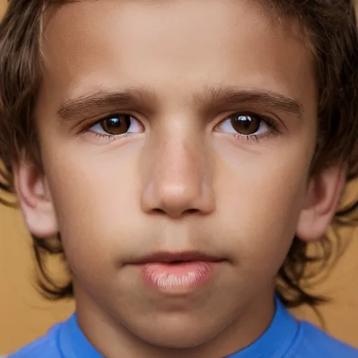 Prompt: close up face male portrait 5 years old