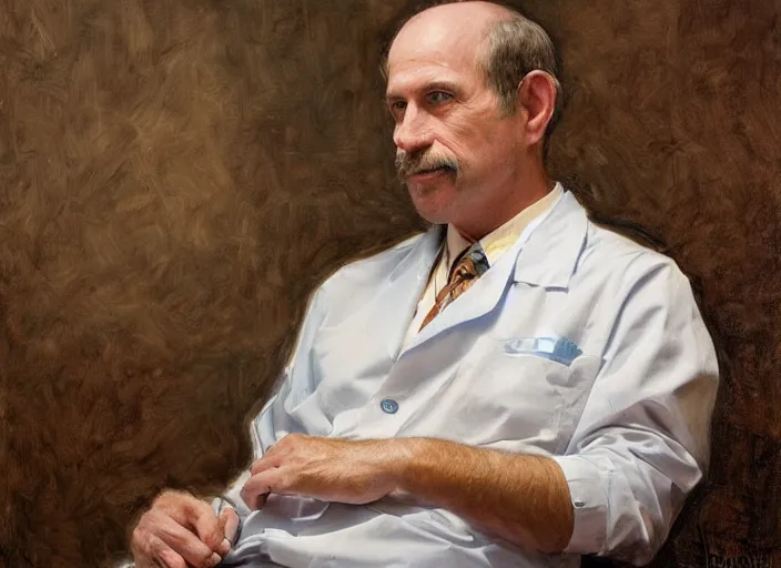 Image similar to a highly detailed beautiful portrait of a dentist, james gurney, james jean