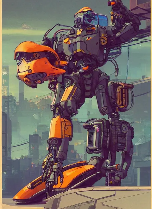 Image similar to goldfish piloting a mech suit. portrait by stonehouse and mœbius and will eisner and gil elvgren and pixar. realistic proportions. dystopian. cyberpunk 2 0 7 7, apex, blade runner 2 0 4 9 concept art. cel shading.