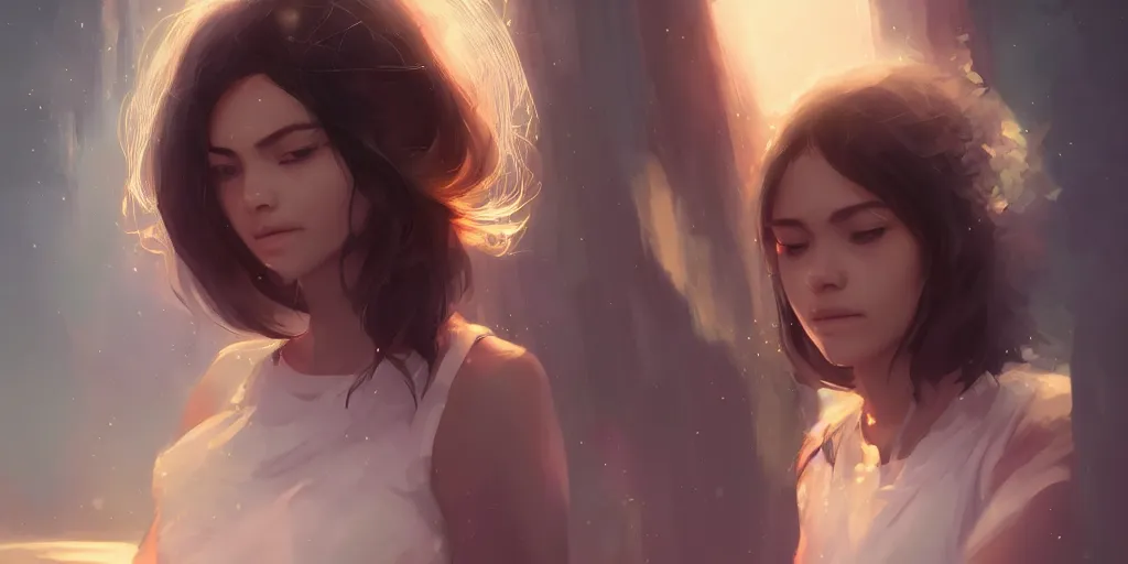 Prompt: Young Himalayan woman, somber white eyes, long ashy hair, gentle lighting, in a small space shuttle, dim lighting, digital art by Makoto Shinkai ilya kuvshinov and Wojtek Fus, digital art, concept art,