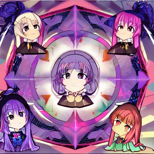 Prompt: kaleidoscope of waifus