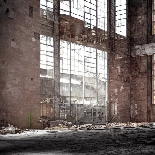 Image similar to abandoned industrial factory, trending on artstation, digital art