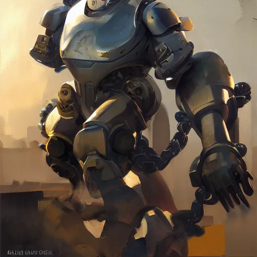 Prompt: greg manchess portrait painting of fully armored bionic augmented the foundation aka dwayne the rock as overwatch character, medium shot, asymmetrical, profile picture, organic painting, sunny day, matte painting, bold shapes, hard edges, street art, trending on artstation, by huang guangjian, gil elvgren, ruan jia, greg rutkowski, gaston bussiere