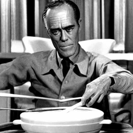 Image similar to henry fonda as a fondue, 8 k ultra realistic details